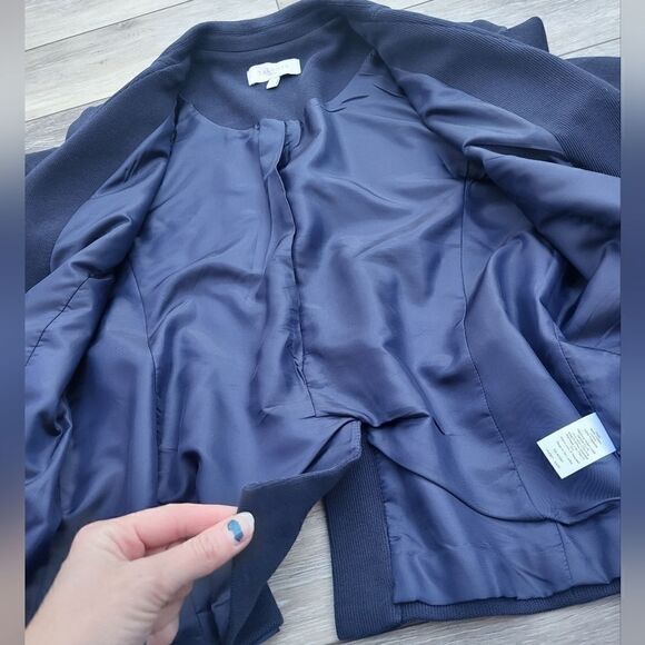 Talbots navy cotton blazer with nautical anchor buttons. 100% cotton career wear - Picture 5 of 11